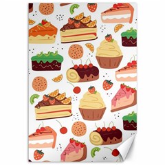 Seamless Pattern Hand Drawing Cartoon Dessert And Cake Canvas 12  X 18  by Wav3s