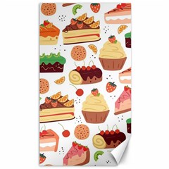 Seamless Pattern Hand Drawing Cartoon Dessert And Cake Canvas 40  X 72  by Wav3s