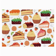 Seamless Pattern Hand Drawing Cartoon Dessert And Cake Large Glasses Cloth (2 Sides) by Wav3s