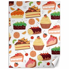 Seamless Pattern Hand Drawing Cartoon Dessert And Cake Canvas 12  X 16  by Wav3s