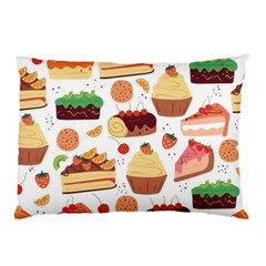 Seamless Pattern Hand Drawing Cartoon Dessert And Cake Pillow Case (two Sides) by Wav3s