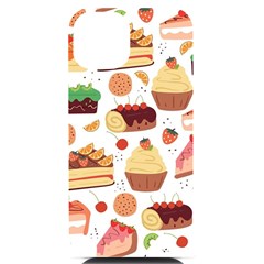 Seamless Pattern Hand Drawing Cartoon Dessert And Cake Iphone 14 Black Uv Print Case by Wav3s