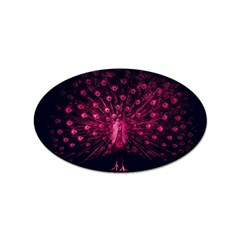 Peacock Pink Black Feather Abstract Sticker (oval) by Wav3s