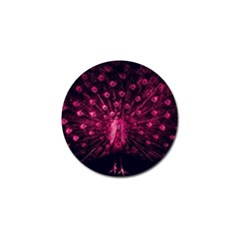 Peacock Pink Black Feather Abstract Golf Ball Marker (4 Pack) by Wav3s