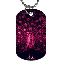 Peacock Pink Black Feather Abstract Dog Tag (two Sides) by Wav3s