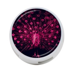 Peacock Pink Black Feather Abstract 4-port Usb Hub (two Sides) by Wav3s