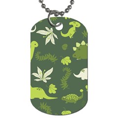 Cute Dinosaur Pattern Dog Tag (one Side) by Wav3s