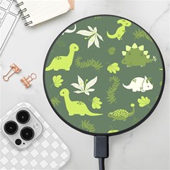 Cute Dinosaur Pattern Wireless Fast Charger(black) by Wav3s