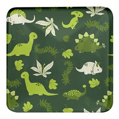 Cute Dinosaur Pattern Square Glass Fridge Magnet (4 Pack) by Wav3s