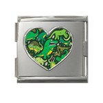 Dino Kawaii Mega Link Heart Italian Charm (18mm) Front