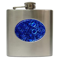 Blue Bubbles Abstract Hip Flask (6 Oz) by Vaneshop