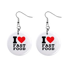 I Love Fast Food Mini Button Earrings by ilovewhateva