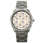 Beautiful Beauty Cartoon Cat Sport Metal Watch Front