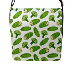 Vegetable Pattern With Composition Broccoli Flap Closure Messenger Bag (l) by Grandong