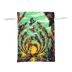 Monkey Tiger Bird Parrot Forest Jungle Style Lightweight Drawstring Pouch (l) by Grandong