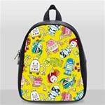 Robot Pattern Lego School Bag (Small) Front