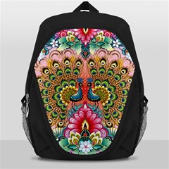 Pink Peacock Bird Pattern Texture Backpack Bag by Cowasu