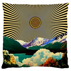 Surreal Art Psychadelic Mountain Standard Premium Plush Fleece Cushion Case (two Sides) by Cowasu