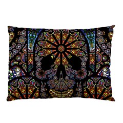 Skull Death Mosaic Artwork Stained Glass Pillow Case by Cowasu