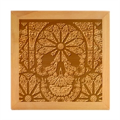 Skull Death Mosaic Artwork Stained Glass Wood Photo Frame Cube by Cowasu