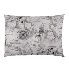 Vintage Cartography Atlas Nautical Map Pillow Case (two Sides) by Cowasu