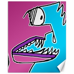 Funny Monster With Surprise Expression Drawing Canvas 11  X 14  by dflcprintsclothing