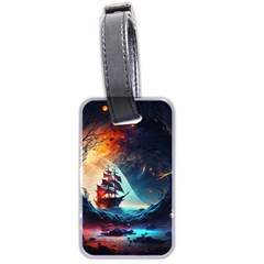 Tree Planet Moon Luggage Tag (two Sides) by Ndabl3x