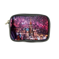 Moscow Kremlin Saint Basils Cathedral Architecture  Building Cityscape Night Fireworks Coin Purse by Cowasu