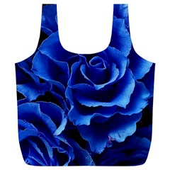 Blue Roses Flowers Plant Romance Blossom Bloom Nature Flora Petals Full Print Recycle Bag (xl) by Cowasu