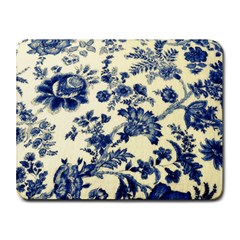 Vintage Blue Drawings On Fabric Small Mousepad by Amaryn4rt