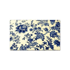 Vintage Blue Drawings On Fabric Sticker (rectangular) by Amaryn4rt