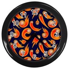 Space Patterns Pattern Wall Clock (black) by Amaryn4rt