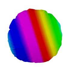 Multi Color Rainbow Background Standard 15  Premium Flano Round Cushions by Amaryn4rt