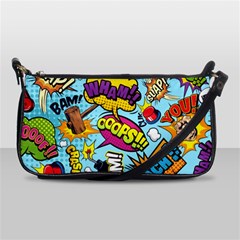 Comic Elements Colorful Seamless Pattern Shoulder Clutch Bag by Amaryn4rt