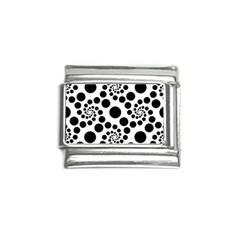 Dot Dots Round Black And White Italian Charm (9mm) by Amaryn4rt