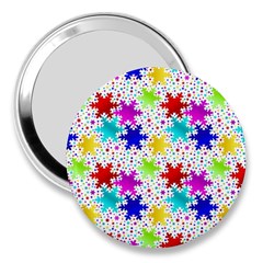 Snowflake Pattern Repeated 3  Handbag Mirrors by Amaryn4rt