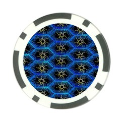 Blue Bee Hive Pattern- Poker Chip Card Guard (10 Pack) by Amaryn4rt