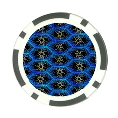 Blue Bee Hive Poker Chip Card Guard by Amaryn4rt