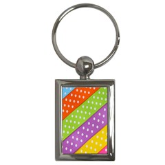 Colorful Easter Ribbon Background Key Chain (rectangle) by Simbadda