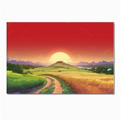 Landscape Sunset Orange Sky Pathway Art Postcards 5  X 7  (pkg Of 10) by Ravend