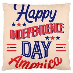 Usa Happy Independence Day Large Premium Plush Fleece Cushion Case (one Side) by Ravend