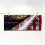 Independence Day Background Abstract Grunge American Flag Hand Towel Front