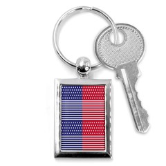 American Flag Patriot Red White Key Chain (rectangle) by Celenk