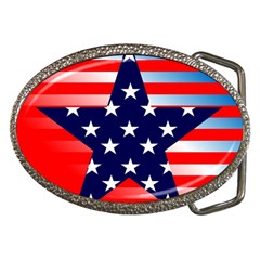 Patriotic American Usa Design Red Belt Buckles by Celenk