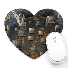 Background Metal Pattern Texture Heart Mousepad by Celenk