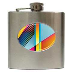 Colorful Rainbow Stripe Pattern Hip Flask (6 Oz) by Vaneshop