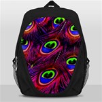 Peacock Feathers Color Plumage Backpack Bag Front