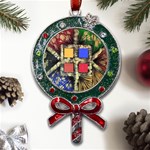 Acrylic abstract art design  Metal X Mas Lollipop with Crystal Ornament Front