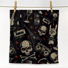 Grunge Seamless Pattern With Skulls Face Towel by Amaryn4rt