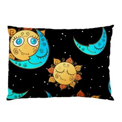 Seamless-pattern-with-sun-moon-children Pillow Case by uniart180623